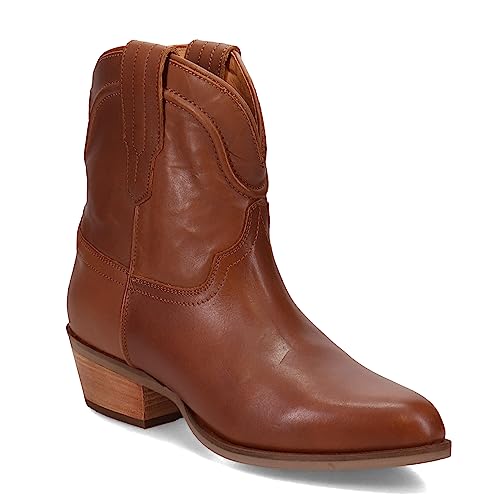 Dingo Womens Seguaro Round Toe Pull On Casual Boots Ankle Low Heel 1-2 - Black