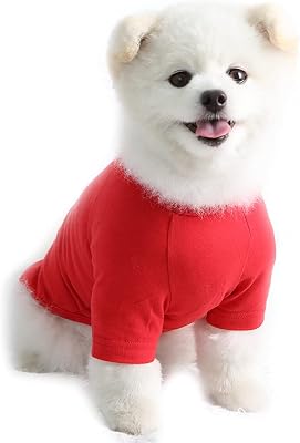 Dog Shirt for Small Dogs Plain T-Shirts Soft Breathable Dog Cotton Shirt pet Clothes Large, Red