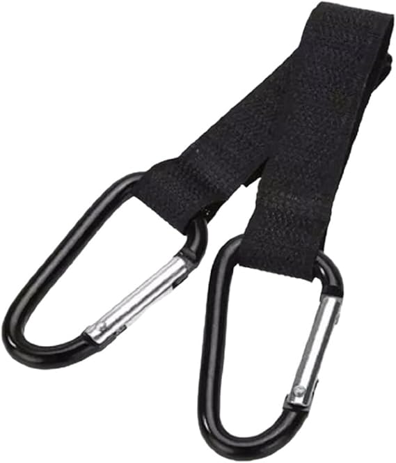 tarix Stroller Hook, Baby Stroller Strap Apparatus 2-Piece (Black)