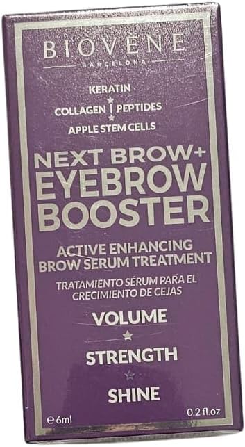 Biovène NEXT BROW+ Eyebrow Booster Serum – Active Enhancing Brow Growth Treatment | With Keratin, Collagen, Peptides & Apple Stem Cells | 6ml | Volume + Strength + Shine