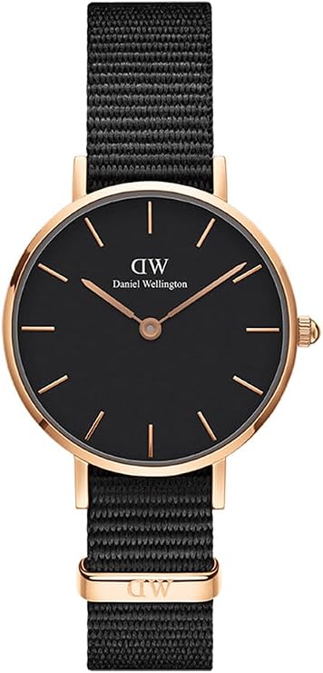 Daniel Wellington Petite Cornwall 28mm Women's Watch, Fabric (Polyester) Rose Gold Watch for Women
