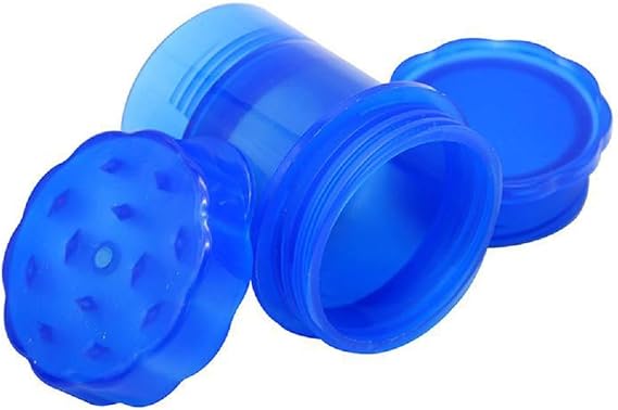 GRINDER Parçalayıcı PLASTİK baharat öğütücü herb spice 4 katmanlı (58MM-MAVI)