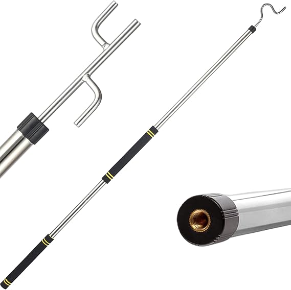 Clothes Hook Pole Heavy Duty,32 to 80In Retail Clothing Hook Pole