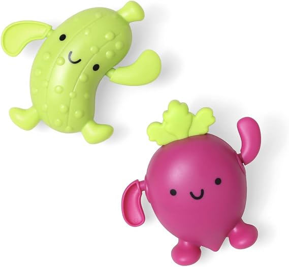 Itzy Ritzy Wind-Up Bath Toys, Swimming Water Toys Set of 2 (Pickle & Beet)