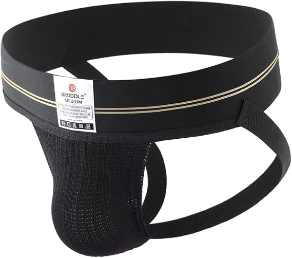 BRODDLE Men's Jockstrap Stretchy Nylon Mesh Pouch Performance Workout Athletic Supporters for Men