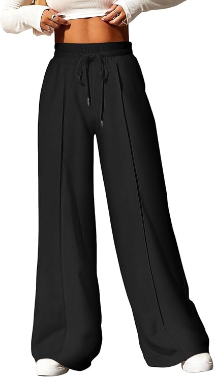 Aleumdr Womens Wide Leg Sweatpants High Waisted Casual Pants