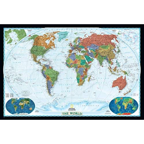 National Geographic World Wall Map - Decorator 46 x 30.5 in National Geographic Reference Map Map March 12, 2021