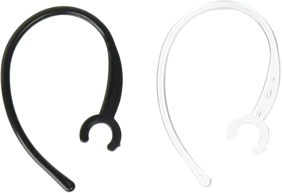 Generic Ear Hook Loops, 6-Count, 3-Black, 3-Clear
