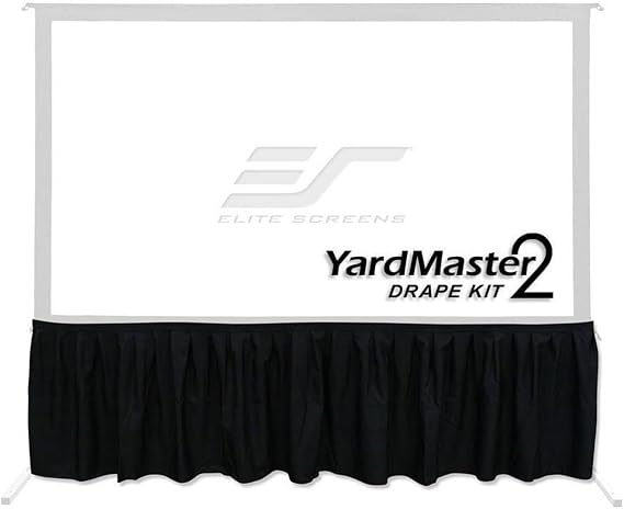Elite Screens Projector Projection Screen Drape Kit Accessory Uniquely Designed for Yard Master 2/ Yard Master 2 WraithVeil Dual Series 90-135 Models - Black Skirt, ZOMS2-DK