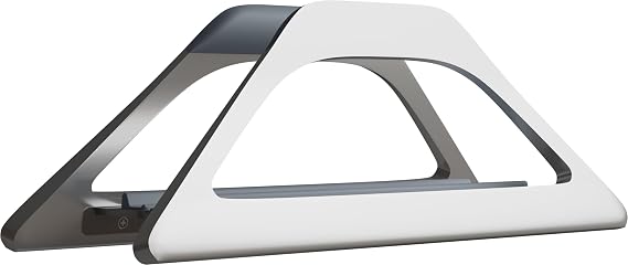 Elestoria Vertical Laptop Stand Holder Adjustable Laptop Holder for All Macbook, Chromebook & Gaming Laptops Compact Portable Lightweight Sturdy Desktop Heat Dissipation Cooling iPad/Tablet Metal Laptop Stand Computer Stand Silver