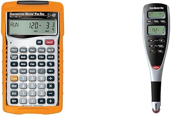 Calculated Industries 4080 Construction Master Pro Trig Advanced Construction Math & 6025 Scale Master Pro Digital Plan Measure Take-Off Tool