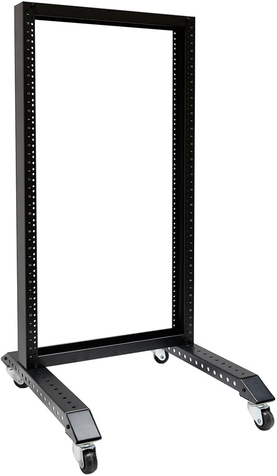 28U Movable 19inch 2 Post Open Frame Heavy Duty IT Network Data Server Rack (28U)