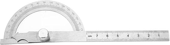Stainless Steel Protractor, 0-180 Degree Digital Inclinometer Goniometer Angle Finder Ruler, 15cm, 80X120mm