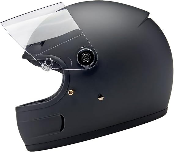 Biltwell Gringo SV ECE R22.06 Motorcycle Helmet - Flat Black Medium - Classic Full Face with Shield and Vents