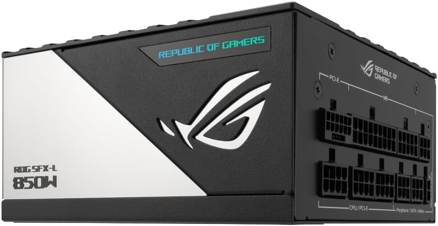 Asus Rog Loki Sfx-l 850w Platinum Modular Atx 3.1 Compatible Argb Fan Pcie 5.1 10 Years Warranty