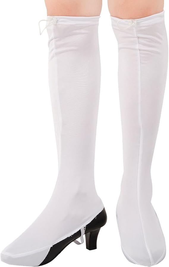 Degpum White Costume Boot Covers,70s Hippie Costume Boot Covers,Boot Covers Costume,Thigh High Boot Cover White Costume