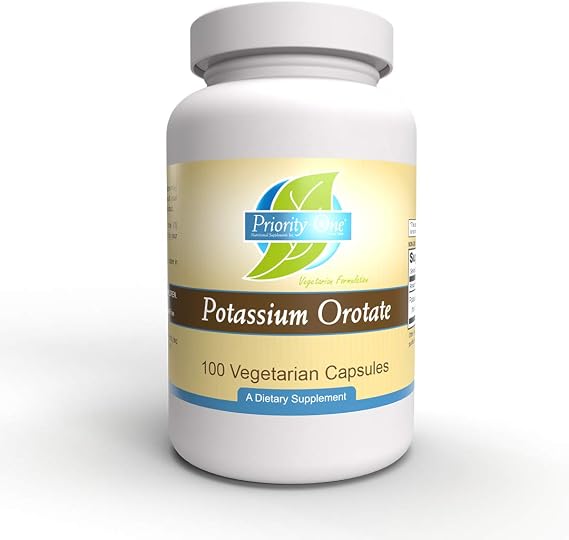 Priority One Vitamins Potassium Orotate 100 Vegetarian Capsules - Highly-Absorbable - Healthy Carbohydrate and Energy Metabolism* - Supporting a Healthy Cardiovascular System.*