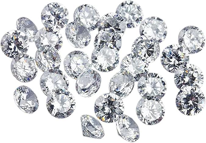 REAL-GEMS Lab Grown Lab Grown Loose Diamond Wholesale Lot 8pc 2.4mm 0.5cts VS1 Clarity EFG Color Excellent Round Cut Diamond