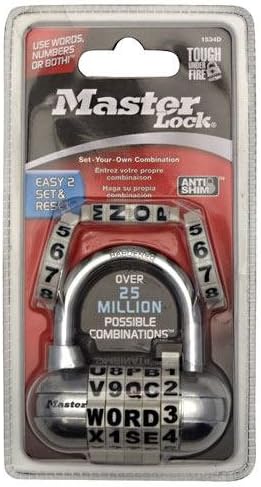 Master Lock Set-Your-Own 5-Dial Word/Number Combination Padlock