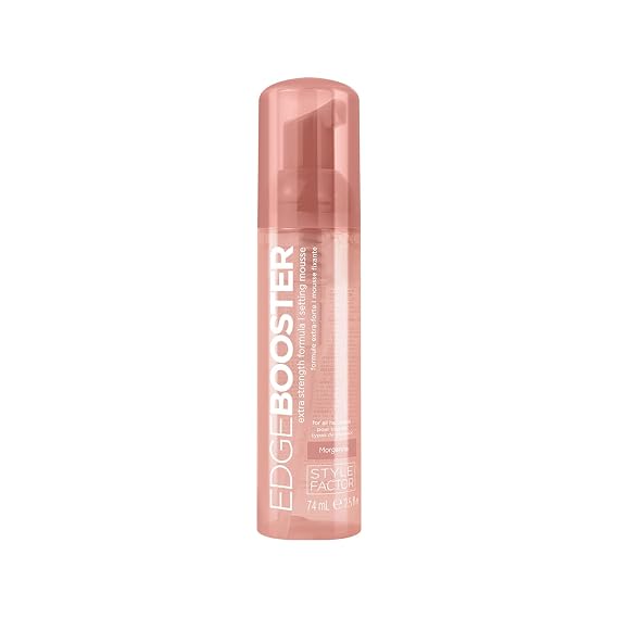 Style Factor EDGE BOOSTER Extra Strength Setting Mousse Travel Size Frizz Control, Extra Volume, and Conditioning 2.5oz Morganite Mousse for Curly Hair
