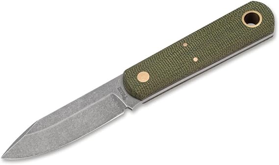 Boker Manufaktur Solingen Barlow BFF Micarta Fixed Blade, ABE-L 2.76" Blade with Micarta Handle, Designed by Lucas Burnley