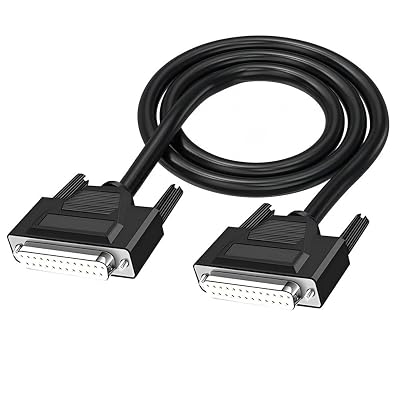 10ft 26AWG Straight Through DB25 RS232 Serial Cable, Male to Female 25 Pin Double-Shielded Extension Cable Connector