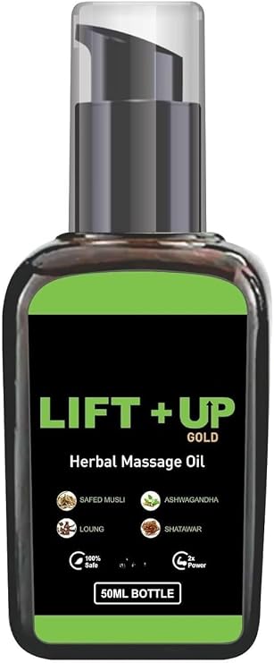 Lift Up Massage Oil for Men (50ml) | Ayurvedic Wellness Massage Oil with Ashwagandha, Safed Musli, Shatavari & Laung Extract