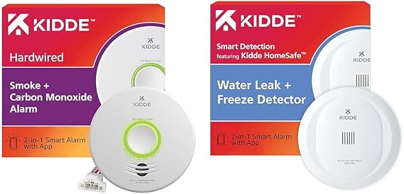 Kidde Smart Smoke, CO & Water Leak Detectors with WiFi, Alexa, App Alerts