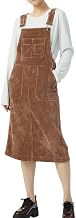 chouyatou Women's Fall Corduroy Adjustable Strap Overall Dress Pinafore Elegant Midi Tank Dress
