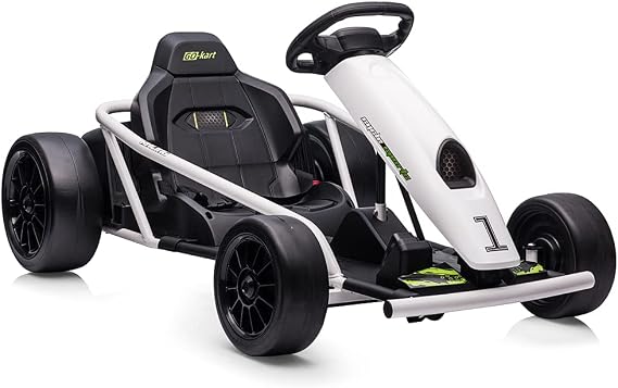 Electric Ride On Go Kart for Kids Ages 8-12, Up to 154 lbs, 24V 4-Wheel Electric Go Cart, 5-9 MPH Speed W/Drift Function & Auto-Reset Fuse