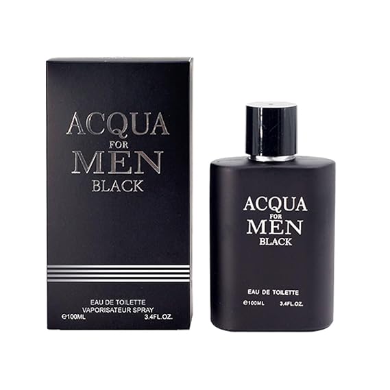 EBC Perfume Acqua Black Men Perfume 100ml Eau De Parfum Vaporisateur Spray - Long Lasting, Sea Notes, Bergamot, Oil From France !