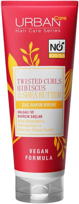 URBAN Care Twisted Curls Hibiscus & Shea Butter Kıvırcık ve Dalgalı Saçlara Özel Saç Bakım Kremi Sülfatsız 250 ml- Vegan