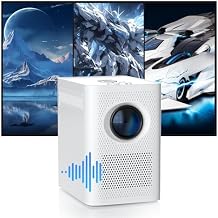 S30 Portable Projector with Built-in Speaker,1280*720P Movie Projectors,2.4G WiFi,Android 7.1,180 ANSI, Mini Projectors for Home Theater,Proyector for Indoor/Outdoor (White)