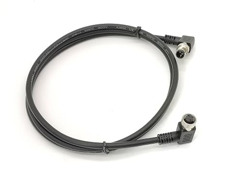 Elecbee Right Angle M8 Connectors Male to Female Cable Cordsets Female to Male M8 Conector (A Code 3 Pin 1M/3.3ft Cable)