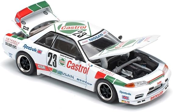 1:64 Diecast Model Car Compatible with Nissan Skyline GT-R BNR32#23 Winner 1990 Macau Guia Race Limited Edition by Pop Race PR640194