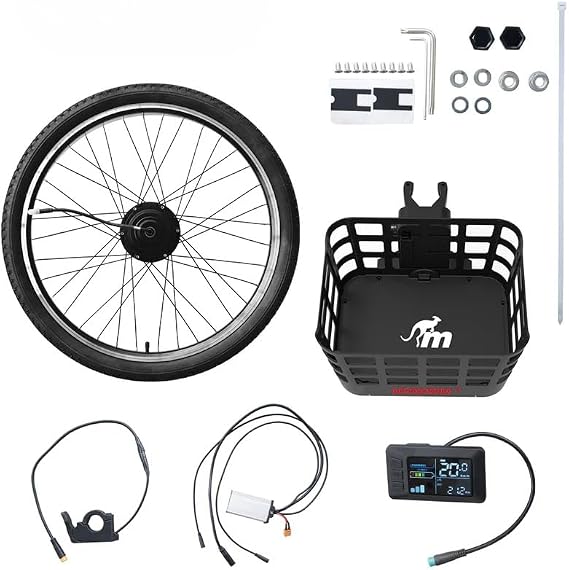 Monorim 350W E-Bike Conversion System for Standard Bicycles - with Basket & Pedal Assist Sensor