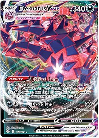 Eternatus VMAX 117/189 Ultra Rare Pokemon Card (Darkness Ablaze) + 1x TitanCards® Toploader