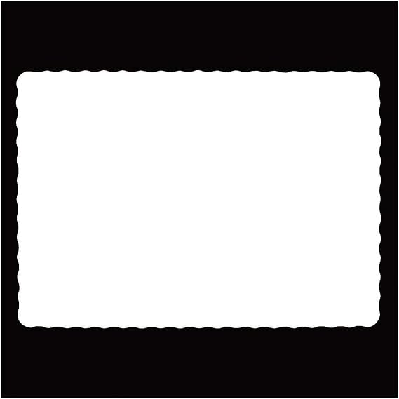 Rectangle Disposable Paper Placemat (100 Pack) - 10 x 14 Inches White Eco-Friendly Heavy Weight 60 Pound Paper Place Mat Wavy Scalloped Edge