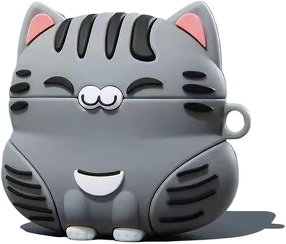 Cute Cartoon 3D Cat Design Earbuds Case for Airpods pro 3 (2025), Kawaii Silicone Headphone Protective Cover for Airpod pro 3rd Gen for Girls Boys (Gray)