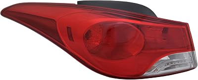 HEADLIGHTSDEPOT Left Driver Side Tail Light Compatible With Hyundai Elantra 2011-2013 CAPA Certified