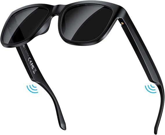 XO Simple is Beauty Smart Bluetooth Glasses,Built-in Mic & Speakers,Smart Wireless Headphone Sunglasses for Men and Women,Athletic/Outdoor UV Protection and Voice Control,Unisex(Black)
