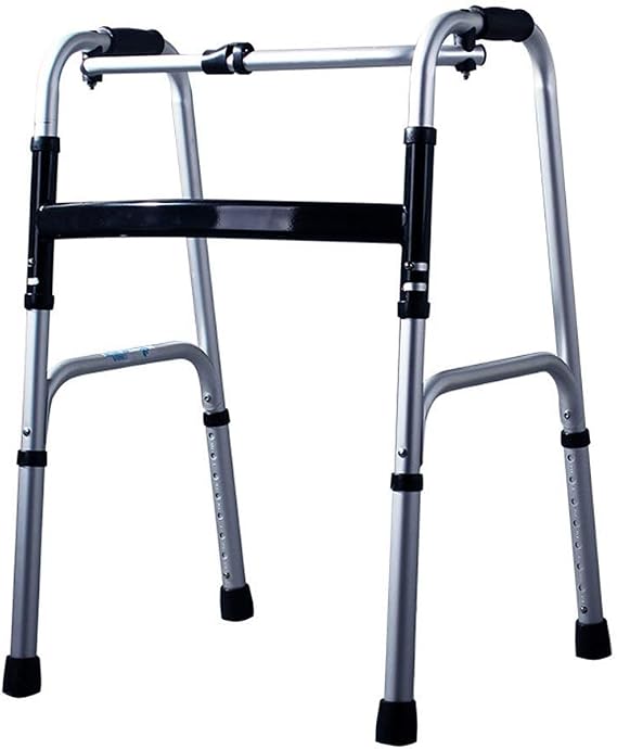 Foldable Walking Aids Lightweight Aluminium Wheeled Height Adjustable Walkers with 2 Wheels Shower Seat for Elderly Mobility Rollator