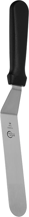 Mercer Culinary Offset Spatula, 8 Inch, Stainless Steel, 8" x 1 3/8" (20.3 x 3.5 cm), Black