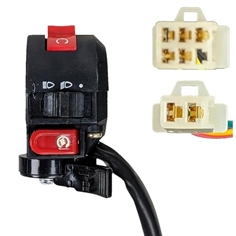 RedCap 7 Wire Left Handlebar Switch with Choke & Headlight Control Compatible with 50cc 70cc 90cc 110cc 125cc Chinese ATV Quad Taotao SUNL Kazuma Coolster Roketa Peace Dongfang 4-Wheeler Dirt Bike