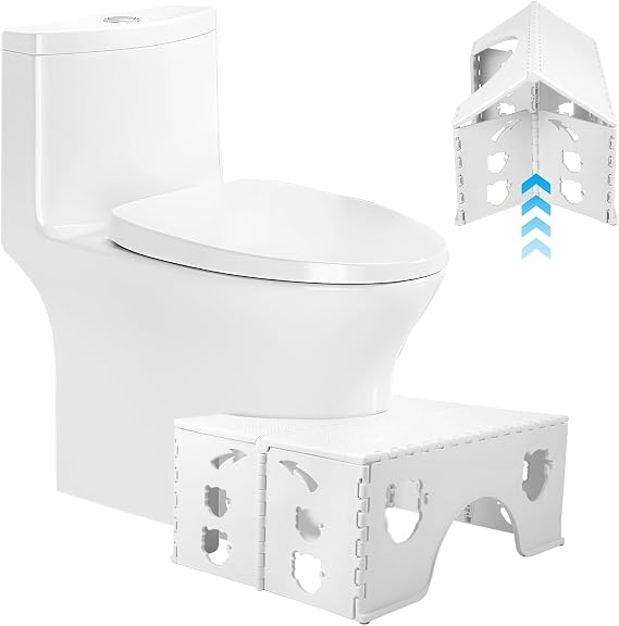 Foldable Toilet Stool for Adults And Kids,7 Inch Healthy Squatting Posture Toilet Poop Stool,Easy to Storage Anti-Slip Bathroom Step Stool