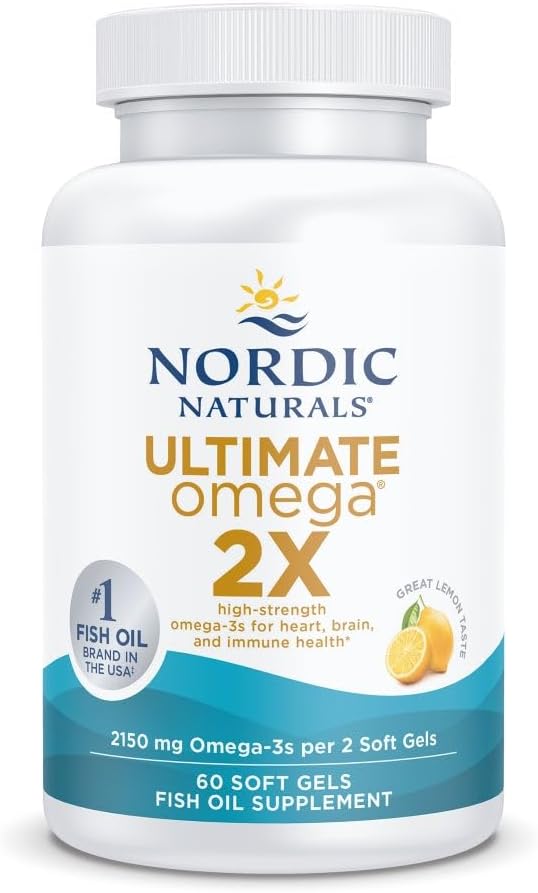 Nordic Naturals Ultimate Omega 2X, 2150mg Fish Oil, Lemon - 60 Count