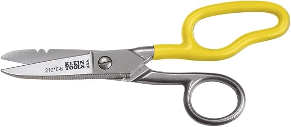 Klein Tools 21010-6-SEN Free-Fall Snip, Scraper, File, Serrated Blades, Made in USA
