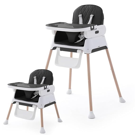 3 in 1 Baby High Chair,Adjustable Convertible Baby High Chairs for Babies and Toddlers,Black