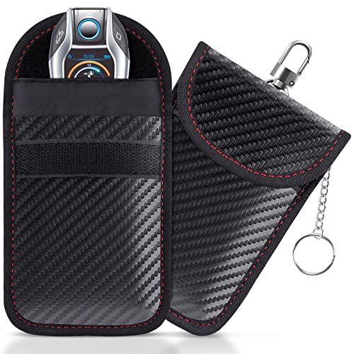 lanpard Faraday Pouch for Car Keys, Faraday Bag, Car RFID Signal Blocking Holder, Key Fob Protector, Key fob cage Block Signal Anti-Theft Fob Case 2 Pack