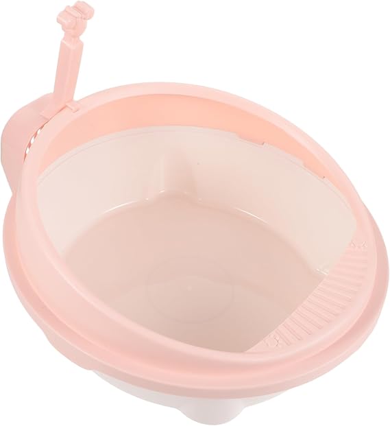 VANZACK 1set Semi-Enclosed Cat Litter Box Shovel Design for Easy Cleaning Spacious for Cats for Home Use Macaron